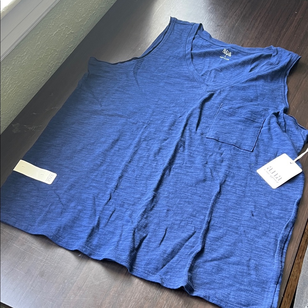 a.n.a Blue Tank Top